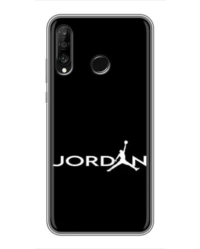 Чехол для Huawei P30 Lite / Nova 4e с картинкой «Jordan White Logo»