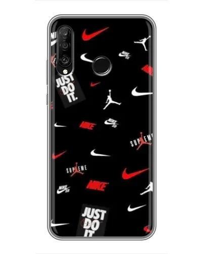 Чехол для Huawei P30 Lite / Nova 4e с картинкой «Nike Mix Pattern»