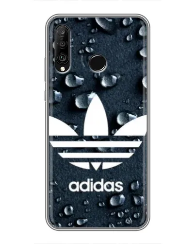 Чехол для Huawei P30 Lite / Nova 4e с картинкой «Adidas Trefoil Blue»