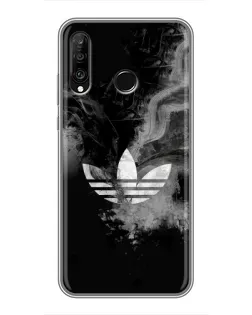 Чехол для Huawei P30 Lite / Nova 4e с картинкой «Абстрактный дым Adidas»