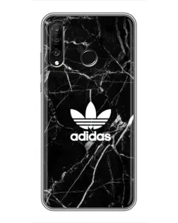 Чехол для Huawei P30 Lite / Nova 4e с картинкой «Белый мрамор Adidas»