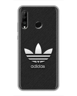 Чехол для Huawei P30 Lite / Nova 4e с картинкой «Adidas Карбоновая текстура»