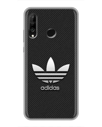 Чехол для Huawei P30 Lite / Nova 4e с картинкой «Adidas Карбоновая текстура»