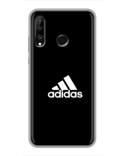 Чехол для Huawei P30 Lite / Nova 4e с картинкой «Черная классика Adidas»