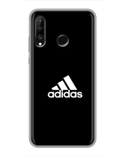 Чехол для Huawei P30 Lite / Nova 4e с картинкой «Черная классика Adidas»