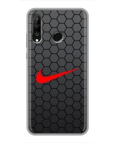 Чехол для Huawei P30 Lite / Nova 4e с картинкой «Nike — карбоновая сетка»