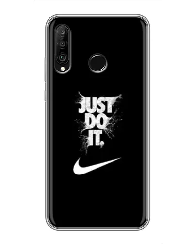 Чехол для Huawei P30 Lite / Nova 4e с картинкой «Текстовый принт Nike»