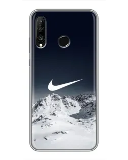 Чехол для Huawei P30 Lite / Nova 4e с картинкой «Nike — зимние горы»