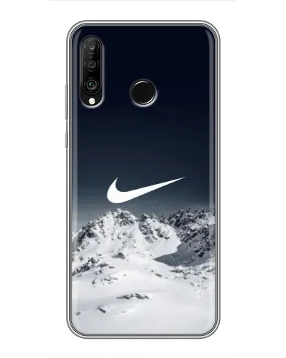 Чехол для Huawei P30 Lite / Nova 4e с картинкой «Nike — зимние горы»