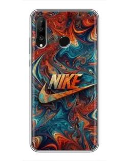 Чехол для Huawei P30 Lite / Nova 4e с картинкой «Nike в абстракции»