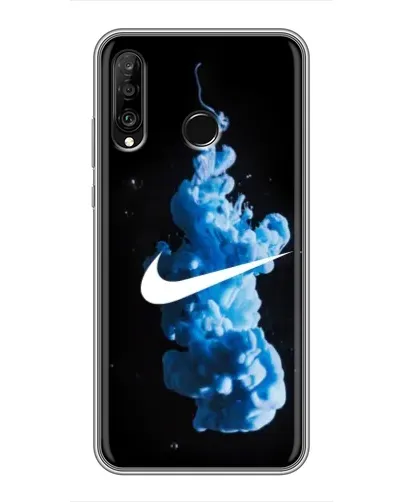 Чехол для Huawei P30 Lite / Nova 4e с картинкой «Nike и синий дым»