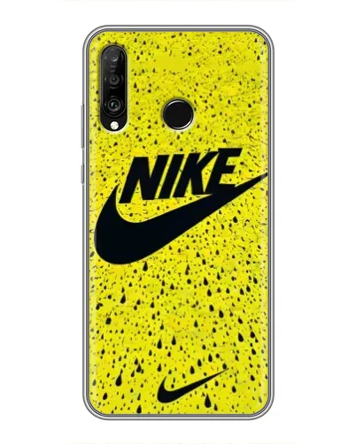 Чехол для Huawei P30 Lite / Nova 4e с картинкой «Желтый текстурный Nike»