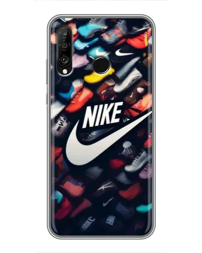 Чехол для Huawei P30 Lite / Nova 4e с картинкой «Коллекция кроссовок Nike»