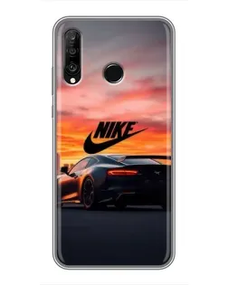Чехол для Huawei P30 Lite / Nova 4e с картинкой «Nike и суперкар»