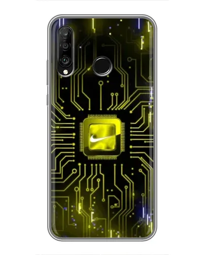 Чехол для Huawei P30 Lite / Nova 4e с картинкой «Nike — золотая искра»