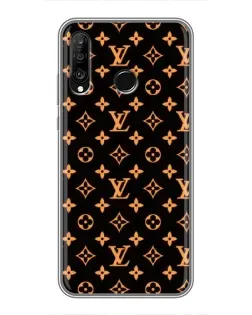 Чехол для Huawei P30 Lite / Nova 4e с картинкой «Золотая монограмма LV»