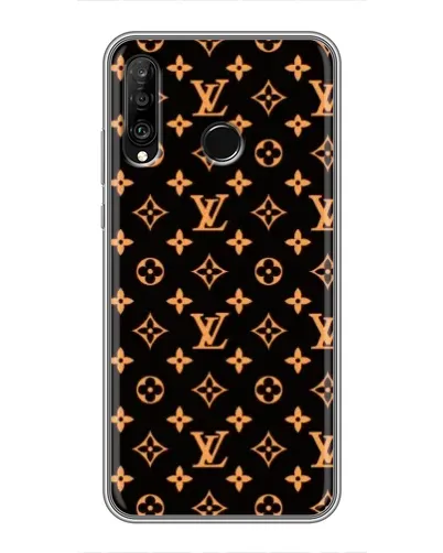 Чехол для Huawei P30 Lite / Nova 4e с картинкой «Золотая монограмма LV»