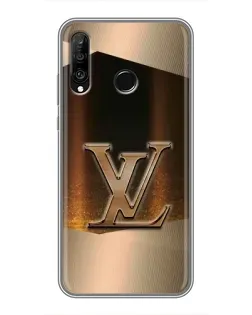 Чехол для Huawei P30 Lite / Nova 4e с картинкой «LV — золотое сияние»