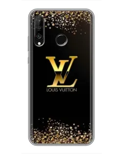 Чехол для Huawei P30 Lite / Nova 4e с картинкой «LV — золотые искры»