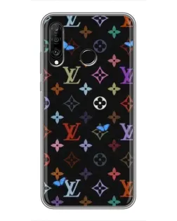 Чехол для Huawei P30 Lite / Nova 4e с картинкой «Цветная монограмма LV»