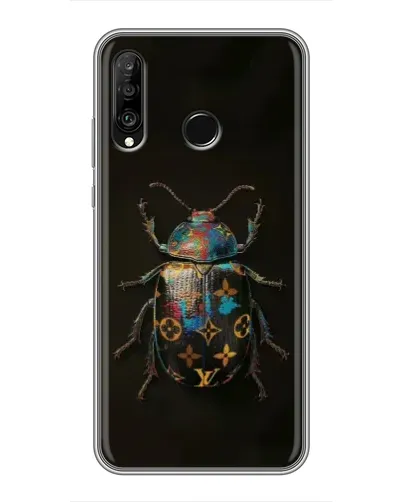 Чехол для Huawei P30 Lite / Nova 4e с картинкой «LV — мраморный принт»
