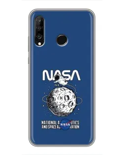 Чехол для Huawei P30 Lite / Nova 4e с картинкой «NASA — лунная миссия»