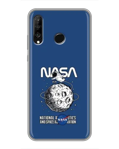 Чехол для Huawei P30 Lite / Nova 4e с картинкой «NASA — лунная миссия»