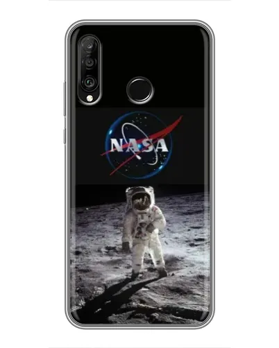 Чехол для Huawei P30 Lite / Nova 4e с картинкой «Астронавт на Луне»