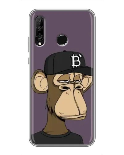 Чехол для Huawei P30 Lite / Nova 4e с картинкой «Bored Ape в кепке»