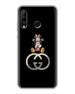 Чехол для Huawei P30 Lite / Nova 4e с картинкой «Минни Маус на лого»