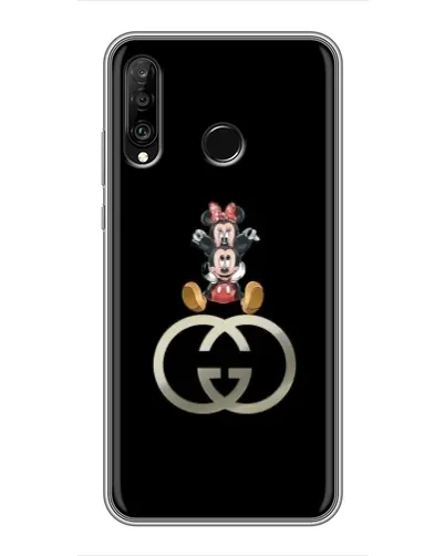 Чехол для Huawei P30 Lite / Nova 4e с картинкой «Минни Маус на лого»