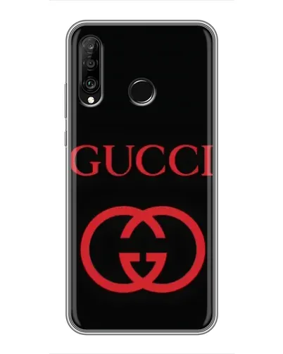 Чехол для Huawei P30 Lite / Nova 4e с картинкой «Gucci — красный логотип»