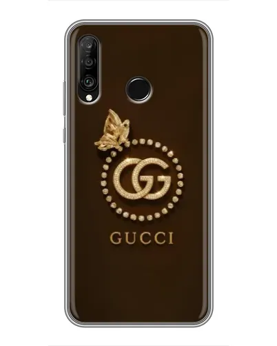 Чехол для Huawei P30 Lite / Nova 4e с картинкой «Gucci — золотая бабочка»
