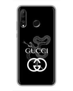 Чехол для Huawei P30 Lite / Nova 4e с картинкой «Gucci — серебряная змея»