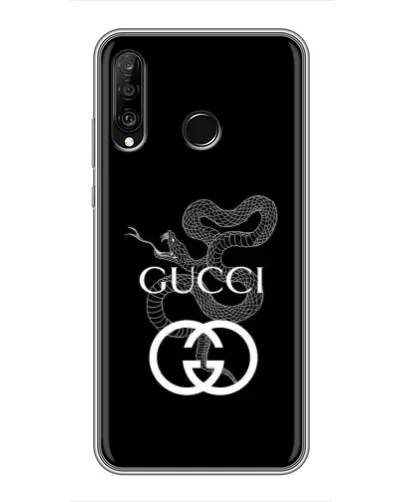 Чехол для Huawei P30 Lite / Nova 4e с картинкой «Gucci — серебряная змея»