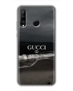 Чехол для Huawei P30 Lite / Nova 4e с картинкой «Gucci — морской прибой»