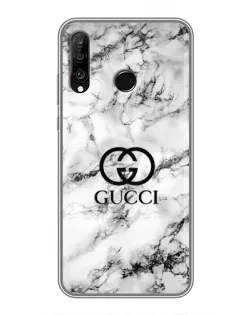Чехол для Huawei P30 Lite / Nova 4e с картинкой «Gucci — мраморный шик»