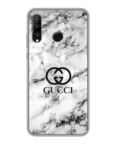 Чехол для Huawei P30 Lite / Nova 4e с картинкой «Gucci — мраморный шик»