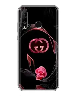 Чехол для Huawei P30 Lite / Nova 4e с картинкой «Gucci — неоновая роза»