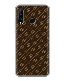 Чехол для Huawei P30 Lite / Nova 4e с картинкой «Gucci — золотые диагонали»