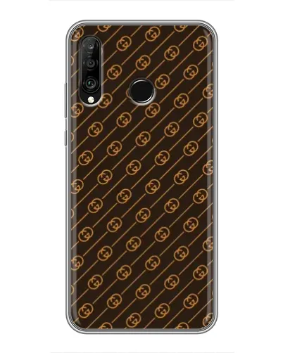Чехол для Huawei P30 Lite / Nova 4e с картинкой «Gucci — золотые диагонали»