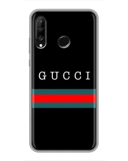 Чехол для Huawei P30 Lite / Nova 4e с картинкой «Gucci — красный пояс»
