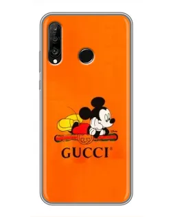 Чохол для Huawei P30 Lite / Nova 4e з картинкою «Міккі Маус Gucci — помаранч»