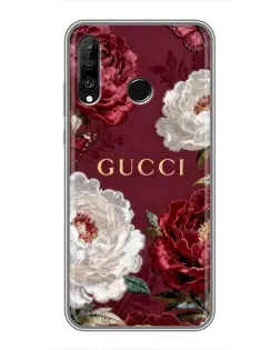 Чохол для Huawei P30 Lite / Nova 4e з картинкою «Gucci — бордові троянди»