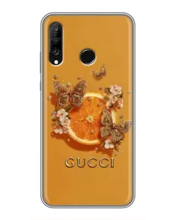 Чохол для Huawei P30 Lite / Nova 4e з картинкою «Gucci — золоті метелики»