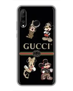 Чохол для Huawei P30 Lite / Nova 4e з картинкою «Gucci — герої Disney та монограма»