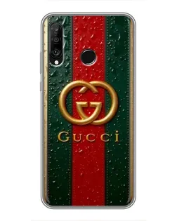 Чохол для Huawei P30 Lite / Nova 4e з картинкою «Gucci — фірмова смуга та золото»