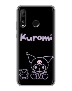 Чехол для Huawei P30 Lite / Nova 4e с картинкой «Kuromi — черный минимализм» Чехол для Huawei P30 Lite / Nova 4e с картинкой «Kuromi — черный минимализм»