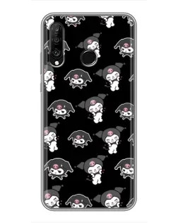 Чехол для Huawei P30 Lite / Nova 4e с картинкой «Черный паттерн Kuromi» Чехол для Huawei P30 Lite / Nova 4e с картинкой «Черный паттерн Kuromi»