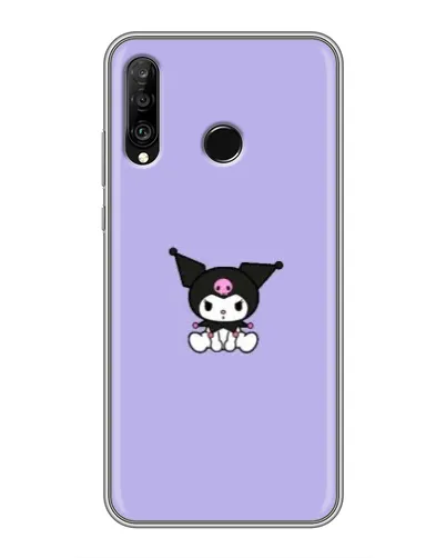 Чехол для Huawei P30 Lite / Nova 4e с картинкой «Kuromi — фиолетовый минимализм»